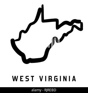 West Virginia simple logo. State map outline - smooth simplified US state shape map vector. Stock Vector