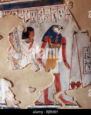 Horus depicted on a wall painting inside the Theban Tomb of Roy (TT255 ...