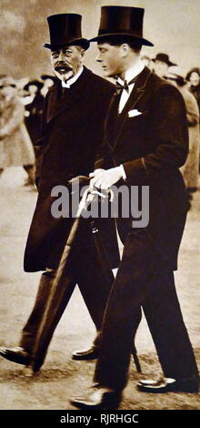 King George V and his son the Prince of Wales, (later King Edward VIII). 1928 Stock Photo