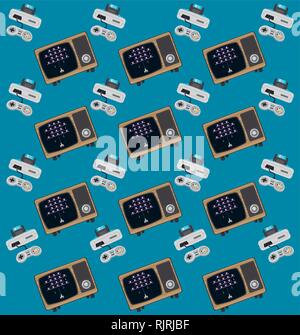 videogames vintage background Stock Vector