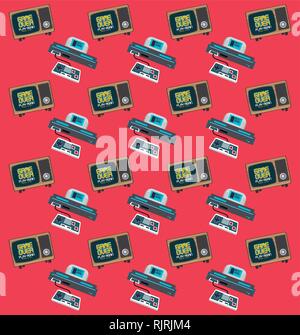 videogames vintage background Stock Vector