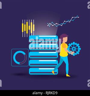 big data and coworker Stock Vector