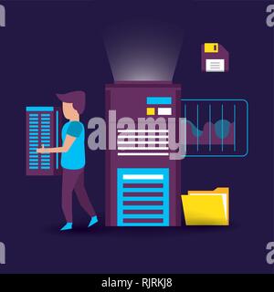 big data and coworker Stock Vector