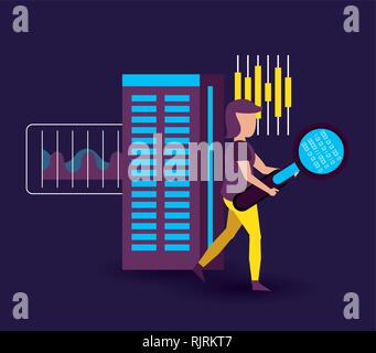 big data and coworker Stock Vector