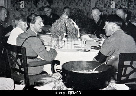 Adolf Hitler with Joseph Goebbels, Reich Minister of Propaganda. 1940 Stock Photo