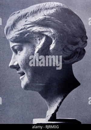 Bust of Angela Maria 'Geli' Raubal (1908 - 1931); Adolf Hitler's half-niece. Born in Linz, Austria-Hungary, she was the second child and eldest daughter of Leo Raubal Sr. and Hitler's half-sister, Angela Raubal. Raubal lived in close contact to her uncle from 1925 until her presumed suicide in 1931. Stock Photo