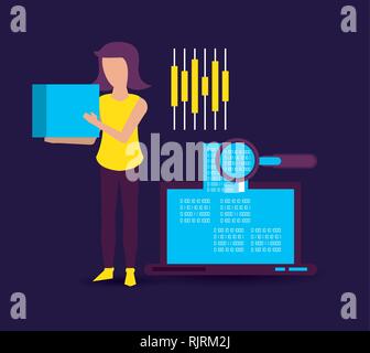 big data and coworker Stock Vector