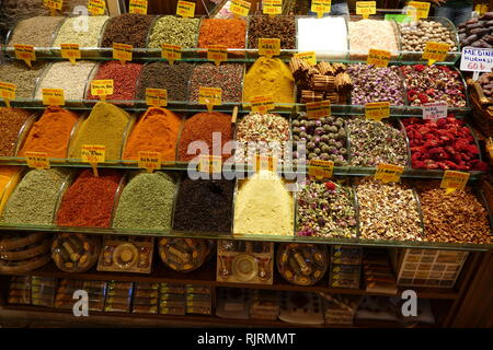 spices and teas, on sale at the Istanbul Bazaar 2018 Stock Photo