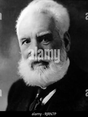 Alexander Graham Bell (1847 - 1922) Scottish-born scientist, inventor, engineer, and innovator who is credited with inventing and patenting the first practical telephone. Stock Photo