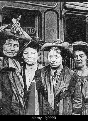 Members of the Pankhurst suffragette family who campaigned for women to have the vote in Britain. Left to right: Emmeline Pankhurst (1858-1928), one of the founders of the British suffragette movement; Daughters: Sylvia Pankhurst (1882-1960); Christabel Pankhurst (1880-1958); Adela Pankhurst (1886-1961), an Australian suffragette.
