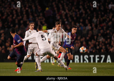 Spain La Copa, Semi finals, First Leg, FC Barcelona vs. Real Madrid, reporting live during the game Stock Photo