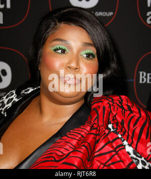 LOS ANGELES, CA - FEBRUARY 07: Lizzo attends the Warner Music Pre-Grammy Party at the NoMad Hotel on February 7, 2019 in Los Angeles, California. Photo: CraSH/imageSPACE/MediaPunch Stock Photo