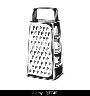 Realistic sketch of a kitchen grater. Vector Stock Vector