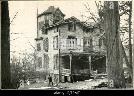 . Audubon, the naturalist; a history of his life and time. Audubon, John James, 1785-1851; Slavery -- Haiti; Haiti -- History Revolution, 1791-1804. HOUSE FORMERLY BELOXGIXG TO VICTOR GIFFORl) AUDUHOX, EAST FRONT, AS APPEARS TO-DAY; MRS. JOHX JA3IES AUDUWOX KEPT HER PRIVATE SCHOOL IX THE CORXER ROOM OX THE SECOXI) FLOOR.. Please note that these images are extracted from scanned page images that may have been digitally enhanced for readability - coloration and appearance of these illustrations may not perfectly resemble the original work.. Herrick, Francis Hobart, 1858-1940. New York, Appleton Stock Photo