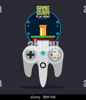 videogame game over concept Stock Vector Image & Art - Alamy