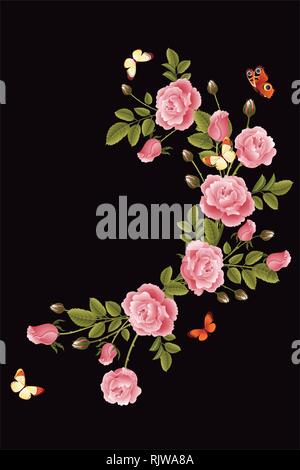 flower ornament vector for invitation and frame designs Stock Vector