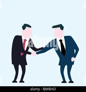 Business man shaking hand, for unity business concept - Flat Vector Illustration Stock Vector