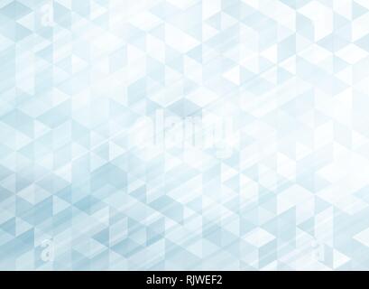 Abstract striped geometric triangles pattern light blue color background and texture with lighting effect. Vector illustration Stock Vector