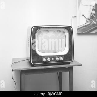 Television in the 1950s. Early television set. May1954. Sweden Stock Photo