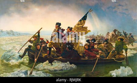 George Washington crossing the Delaware, by Emanuel Leutze, 1851 Stock ...