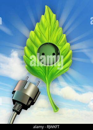 Energy production using sustainable sources. 3D illustration. Stock Photo