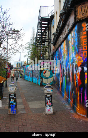 Street art, Brick Lane area, Shoreditch, London Stock Photo