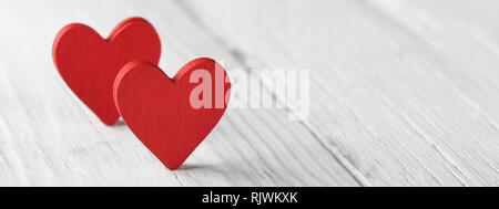 Valentine background with handmade heart on rustic wood Stock Photo