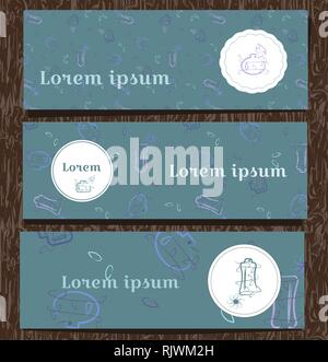 Design templates for web cover, booklets, cards, invitations and advertising. Vector set templates in conture style for cosmetic or perfume Stock Vector