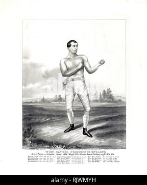 Tom Sayers, champion of England born at Pimlico near Brighton, Sussex 1826, height 5 ft. 8 inches, lowest feichting weight 10 st. 10 lbs ca. 1860 Stock Photo