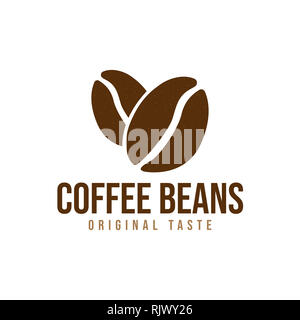 Logo Coffee Beans seed brown hot original taste perfect Stock Photo