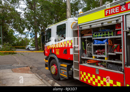 New South Wales fire engine truck in Sydney,Australia Stock Photo