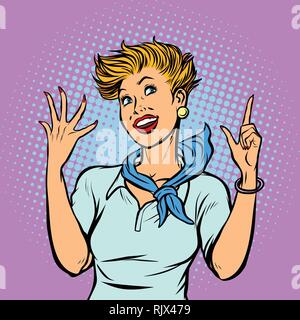stewardess counts on fingers Stock Vector