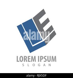 Geometric initial letter LE logo concept design. Symbol graphic template element Stock Vector