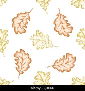 Seamless pattern with hand drawn pastel acorn Stock Vector