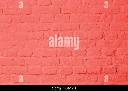 Brickstone wall full frame, red rosa colored, living corals, image background Stock Photo