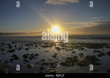 Beautiful cloudy sunset, Strandhill, Co Sligo, Ireland Stock Photo