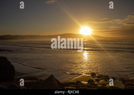 Beautiful cloudy sunset, Strandhill, Co Sligo, Ireland Stock Photo