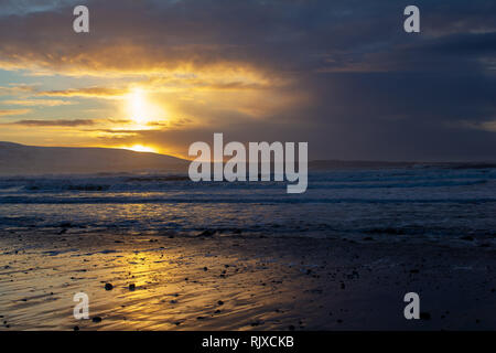 Beautiful cloudy sunset, Strandhill, Co Sligo, Ireland Stock Photo