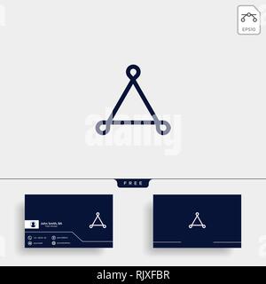 triangle line art style logo template vector icon element isolated Stock Vector