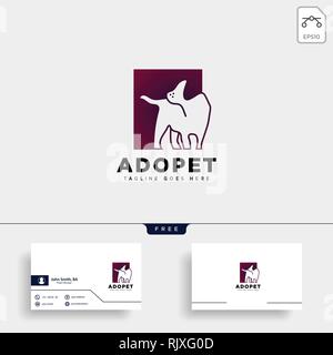 dog pet animal line art style logo template vector icon element isolated Stock Vector