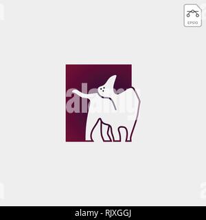 dog pet animal line art style logo template vector icon element isolated Stock Vector