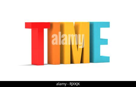 Time word. 3D Render illustration in white background Stock Photo