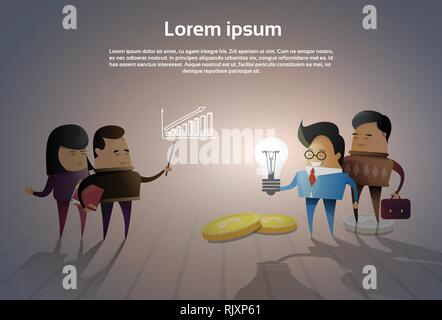 Group Of Asian Business People Brainstorming Meeting Thinking New Ideas Or Projects Stock Vector