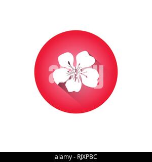 Cherry Blossom Icon Japanese Sakura Flower Isolated Stock Vector