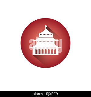 Korea Palace Icon Landmark South Korean Temple Silhouette Symbol Stock Vector