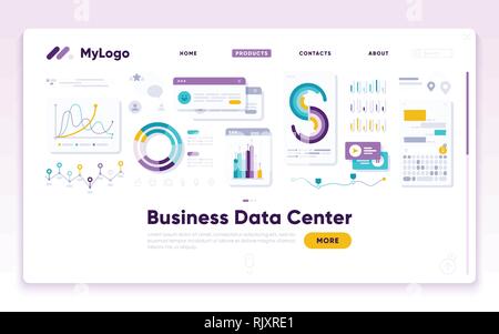 anding page template. Digital Marketing analyst Stock Vector