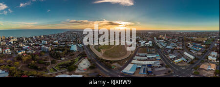 Aerial view of Suttons Beach area and jetty, Redcliffe, Queensland, Australia Stock Photo