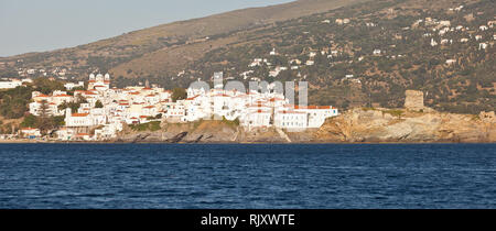 Andros village in Andros island in Greece Stock Photo