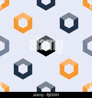 Seamless pattern with abstract industrial nuts for use with bolts, wallpaper. Stock Vector