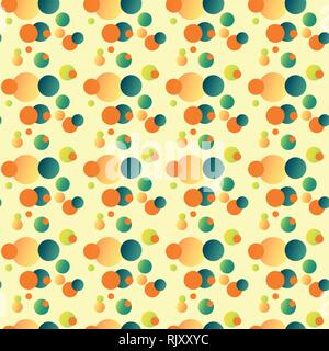Colorful seamless pattern with circles. Fabric print. Cute abstract background. Stock Vector